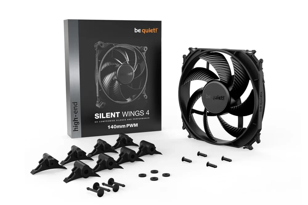 Ventilator be quiet! "SILENT WINGS 4 PWM"140mm 1100 rpm, Fluid Dynamic Bearing, 4-pin PWM, "BL096" — miniatură