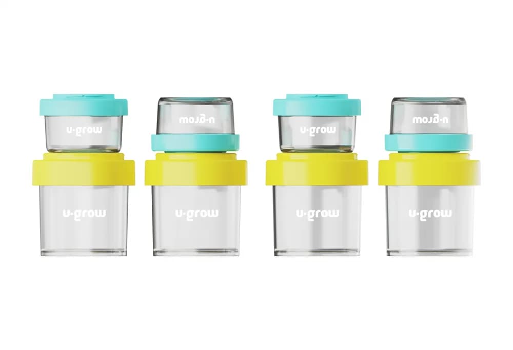 Set 8 recipiente cu capac pentru stocare hrana copii, 4*80ml + 4*220ml, U-Grow — miniatură