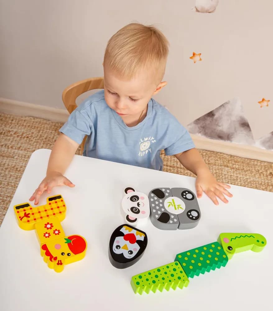 PANDA ȘI PRIETENII SAI, JUCARIE LEMN — miniatură