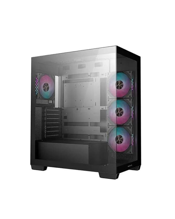 CARCASA gaming "CG580 4F V2", middle tower, ATX, fara sursa, sticla securizata, suporta 8xfan, inclus 4xfanx120mm, ARGB, negru, PSU shroud,7 sloturi expansiune, USB-C x 1, USB 3.0 x 2, audio+mic, "R-CG580-BKADA4-G-2" — miniatură