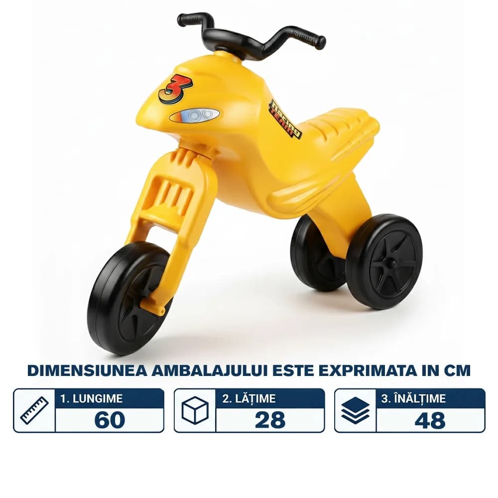 Motocicleta fara pedale, galbena - ROBENTOYS — miniatură