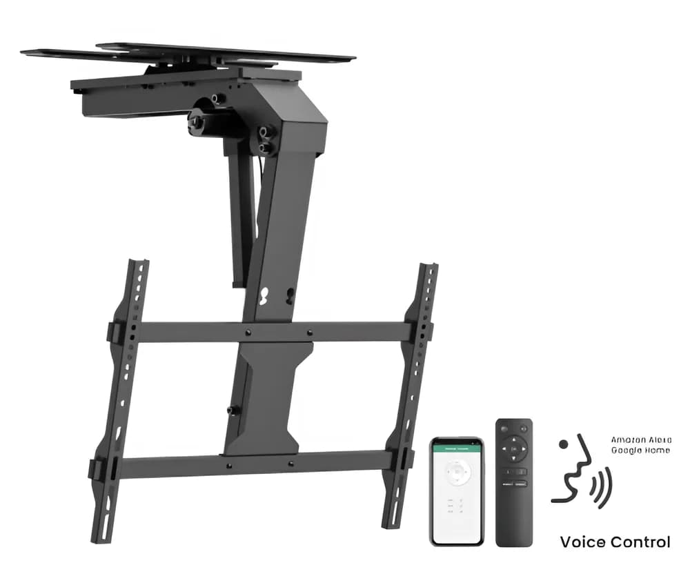Suport TV motorizat tavan Blackmount M07TURNAI, diagonale 37-75",max.45kg, Via voce/aplicație Tuya/ RC, rotabil manual