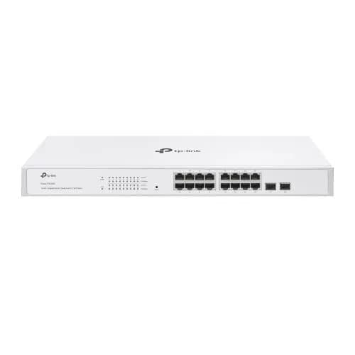 TP-LINK 16-Port Gigabit Smart Switch with 16× Gigabit RJ45 ports and 2× Gigabit SFP slots, Interfata: 16× 10/100/1000 Mbps RJ45 Ports (Auto- Negotiation/Auto MDI/MDIX), Dimensiuni: 440×180×44 mm, Capacitate Switch: 36 Gbps, Packet Forwarding Rate: 26.78 Mpps — miniatură