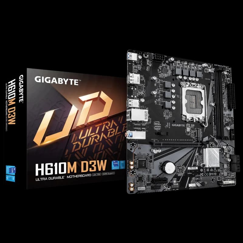 Placa de baza Gigabyte H610M D3W, Socket 1700, DDR5, Micro-ATX