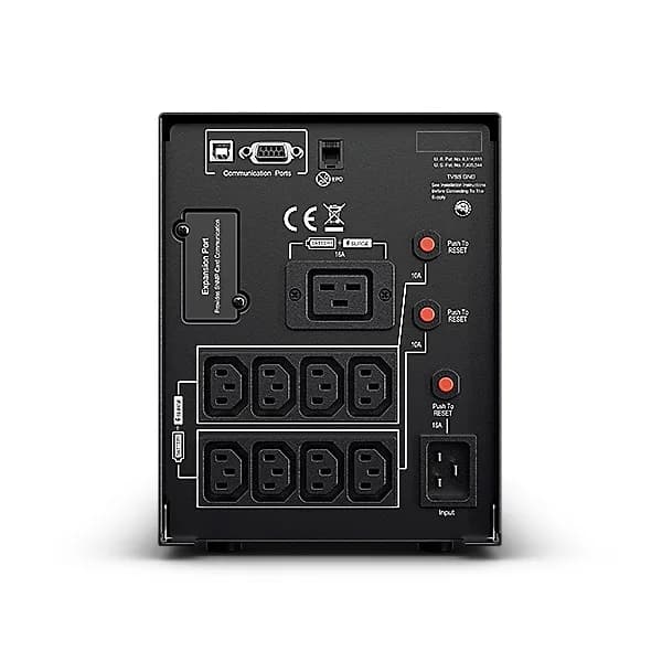 UPS CYBER POWER Line Int. cu Sinusoida Pura,tower,2200VA/1980W,AVR,9xIEC,LCD,4x12V/9Ah,Backup 3-10min,incarc.8h,USB,RS232,GreenP,seria PR,"PR2200ELCDSL" — miniatură