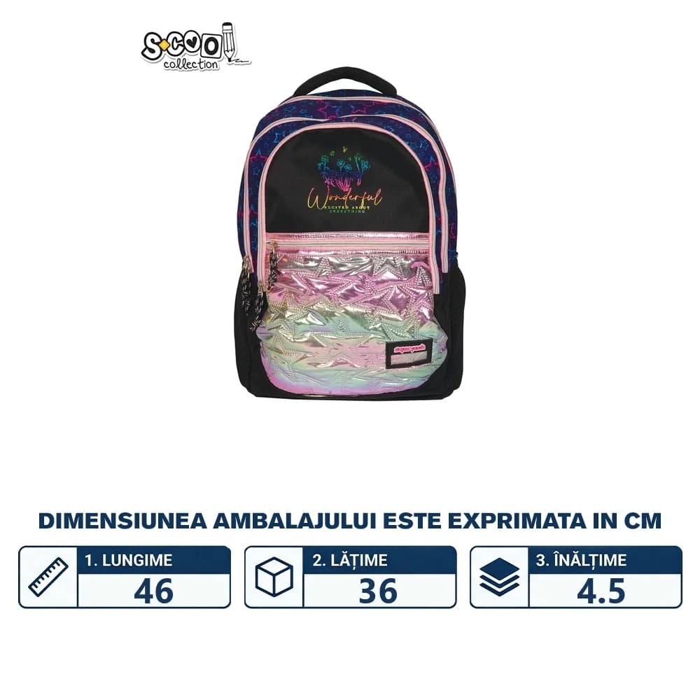 Ghiozdan compartiment laptop, SUPERPACK, 46x32x15 cm - S-COOL — miniatură