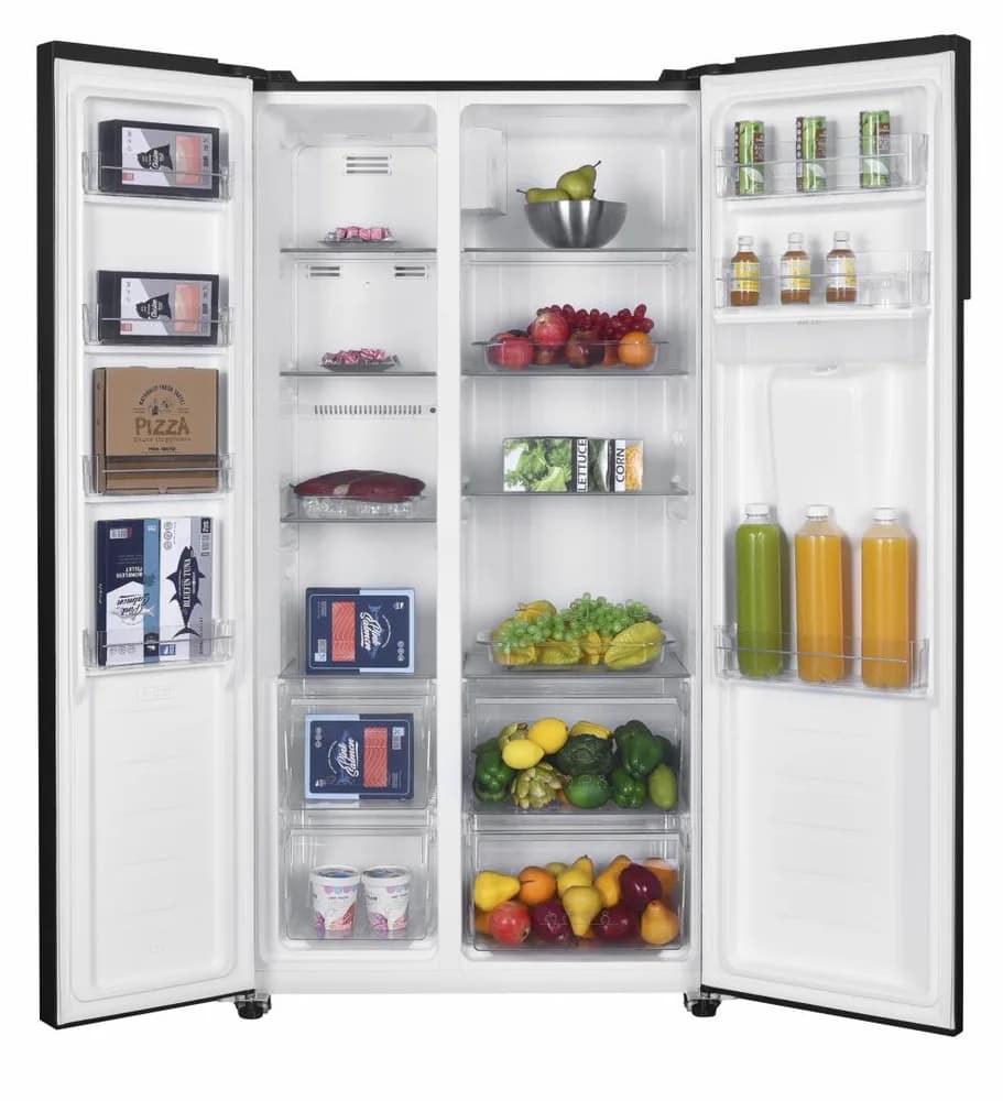 Side by Side HEINNER HSBS-H439NFBKWDE++, No Frost, 439 L, Clasa E, Dozator apa, Negru — miniatură