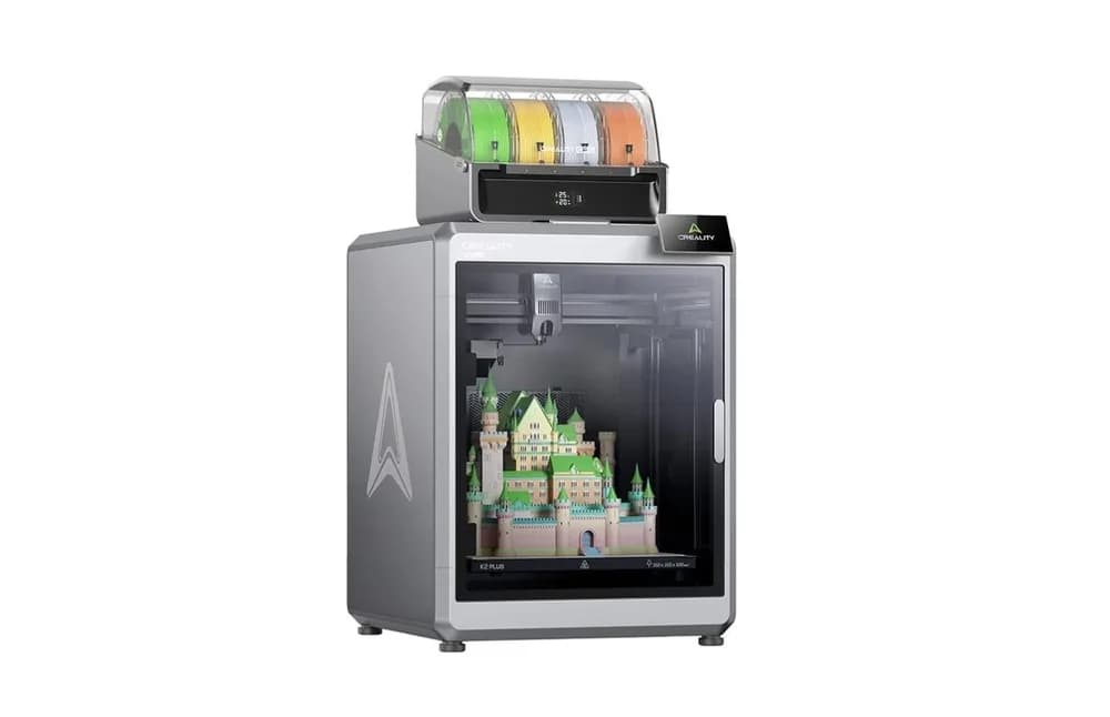 Imprimanta 3D CREALITY K2 PLUS COMBO, Tehnologie FDM, Volum printare: 350*350* 350mm, Dimensiuni imprimanta: 495*515*640mm, Greutate: 35Kg, Viteza printare: 600mm/s max, Acuratete: 100mm±0.1mm, Inaltime strat: 0.05-0.3mm, Extruder: Dual-gear direct drive, Diametru filament compatibil: 1.75mm — miniatură