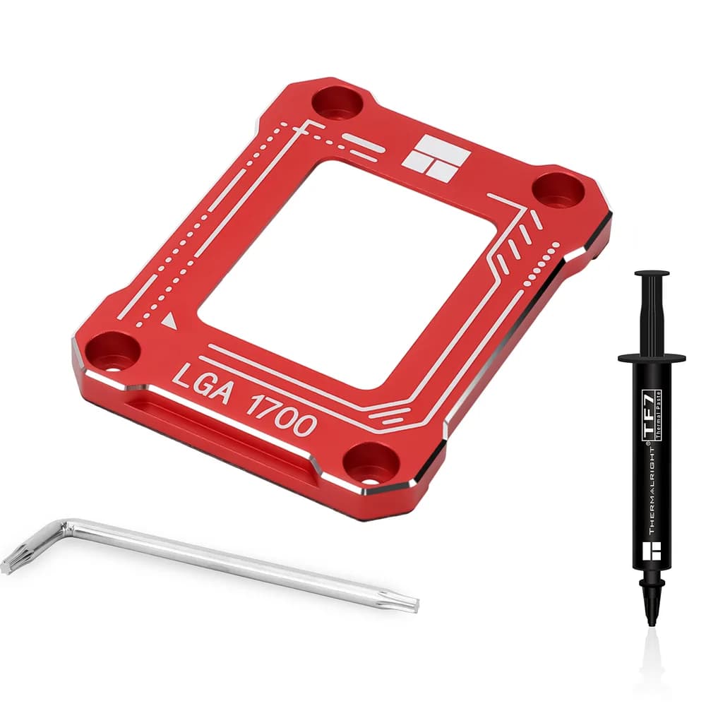 Contact frame Thermalright, compatibil LGA 1700 aliaj aluminiu, 54x70x6mm, rosu, "LGA 17XX-BCF-RED" — miniatură
