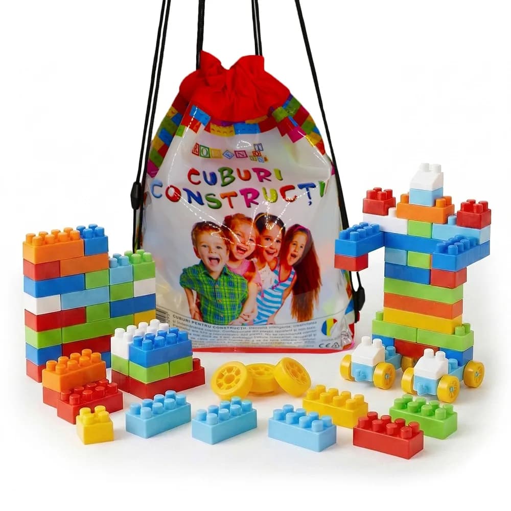 Cuburi constructii in rucsac, 320 piese/570g - ROBENTOYS — miniatură