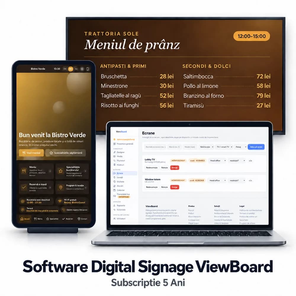 Software digital Signage ViewBoard – Subscriptie 5 Ani
