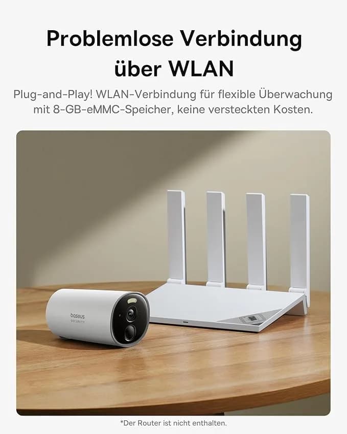 CAMERA IP Exterior Baseus B1, 2K QHD 2304 x 1296, acumulator integrat durata viata pana la 210 zile, unghi pana la 145 grade, IP67, dist. IR 30 m, tip lentila fixa 3 mm, 3 Mpx, wireless, mic, plastic, slot SD card, "S0SV002130" — miniatură