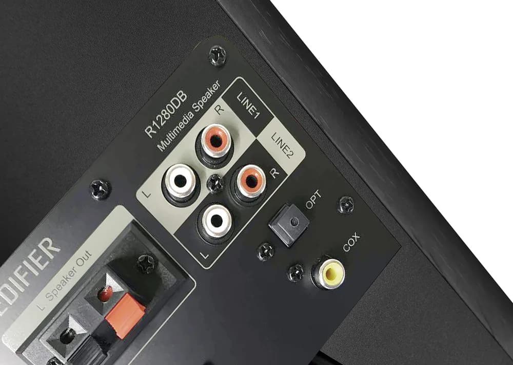 BOXE EDIFIER 2.0, RMS: 42W (2 x 21W), bluetooth, telecomanda wireless, volum, bass, treble, optical, black, "R1280DB" — miniatură