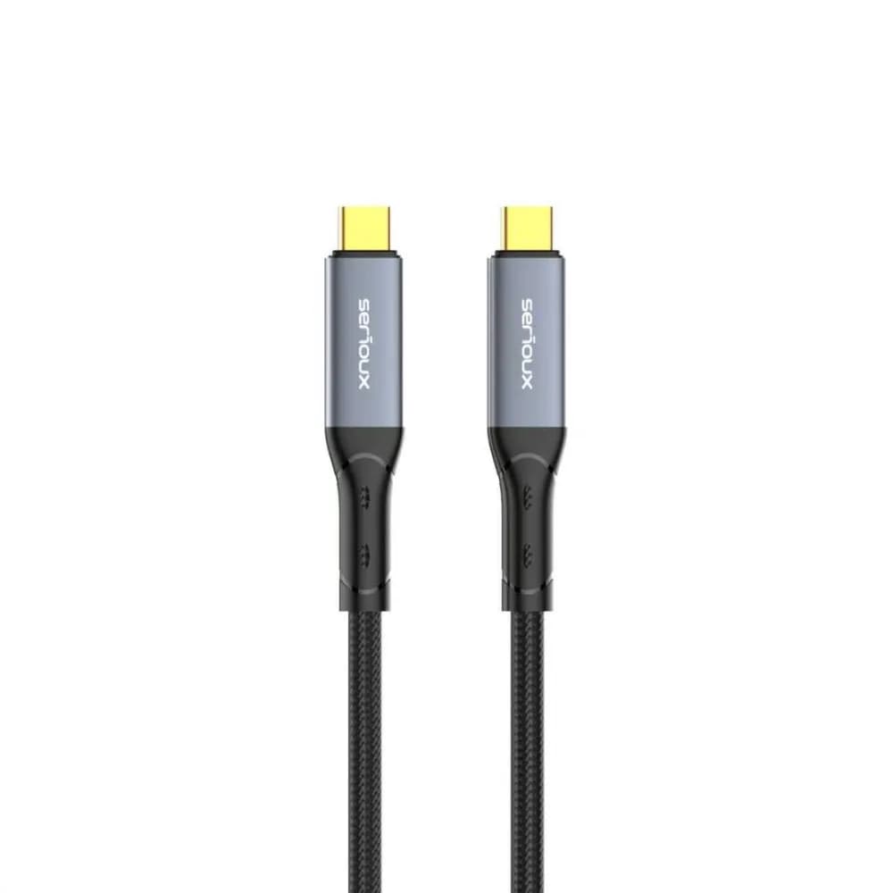 Cablu Serioux USB-C la USB-C, 240W, E-marker Chip integrat, viteza transfer 40Gbs, lungime cablu 100cm, iesire video 8K@60HZ sau Dual 4k@ 60hz, negru