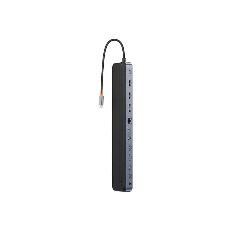 DOCKING Station Baseus EliteJoy Gen2 12-in-1, conectare PC USB-C,HDMIx2,USB3.0x3,PDx1,DPx1,SD/TFx1,RJ45x1,Type-C Datax1,jack 3.5mmx1, gri "WKSX030213" - 6932172613877 — miniatură