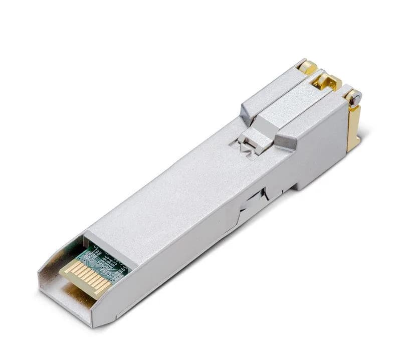 "10GBASE-T RJ45 SFP+ Module SPEC: 10Gbps RJ45 Copper Transceiver, Plug and Play with SFP+ Slot, Support DDM (Temperature and Voltage), Up to 30 m Distance (Cat6a or above)"