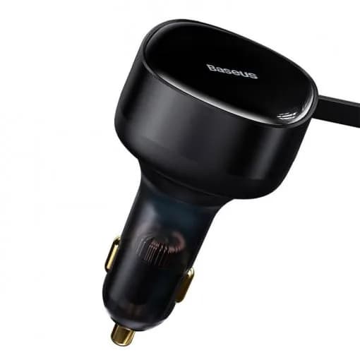 INCARCATOR auto Baseus Tiny Star, Quick Charge 33W, cablu integrat 2 x USB Type-C, negru "C00035500111-00" - 6932172629267 — miniatură