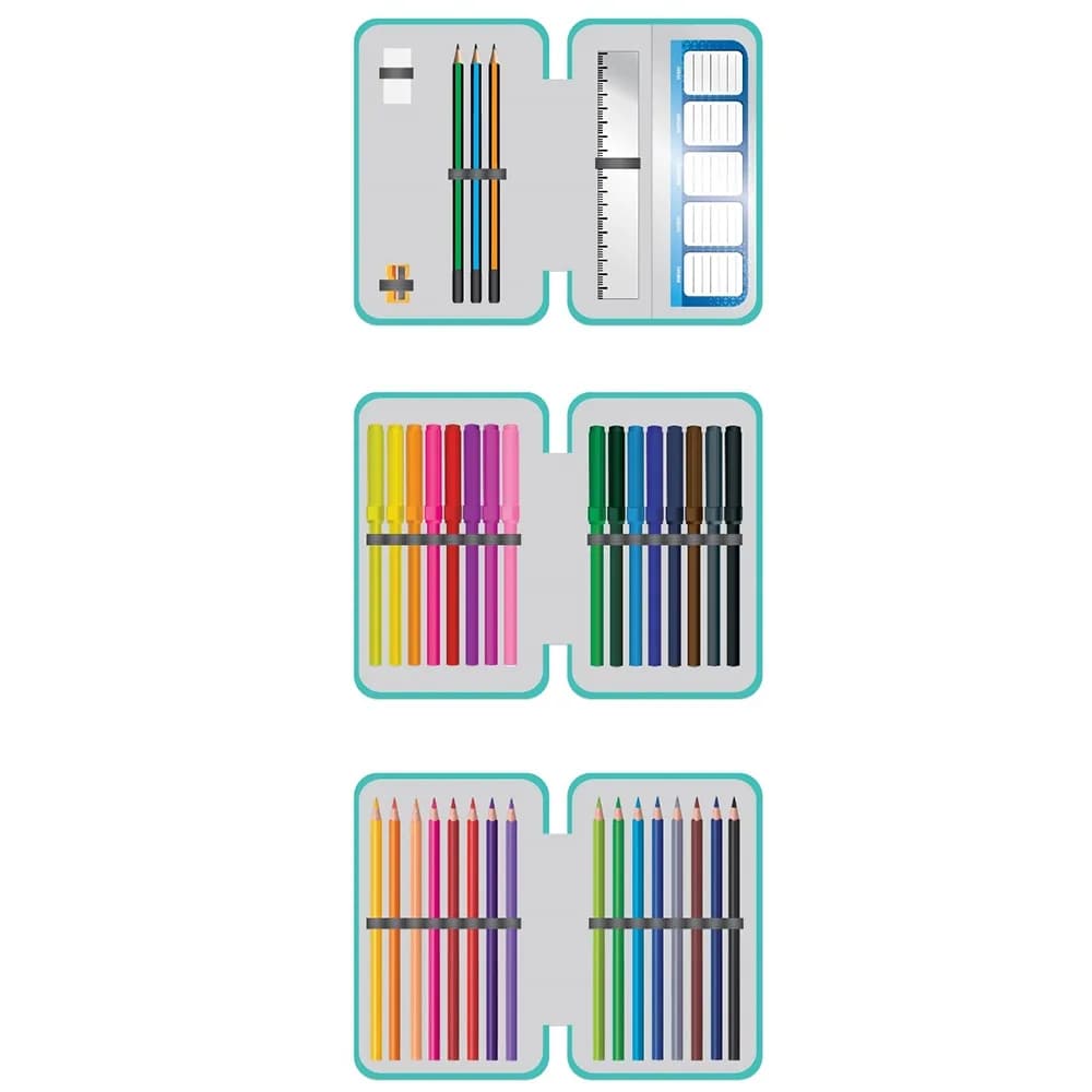 Penar echipat, 3 fermoare, 39 piese, UNICORN - S-COOL — miniatură
