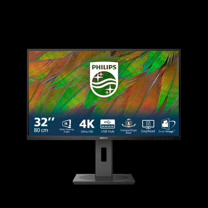 Monitor Consumer Philips 32B1N3800/00, 31.5", 3840 x 2160 pixeli, Black