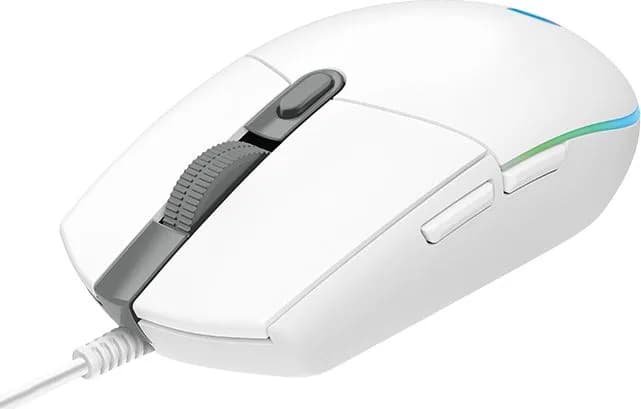 MOUSE LOGITECH, "G102 LIGHTSYNC", gaming, cu fir, USB, optic, 8000 dpi, butoane/scroll 6/1, iluminare, butoane programabile, alb, "910-005824" — miniatură