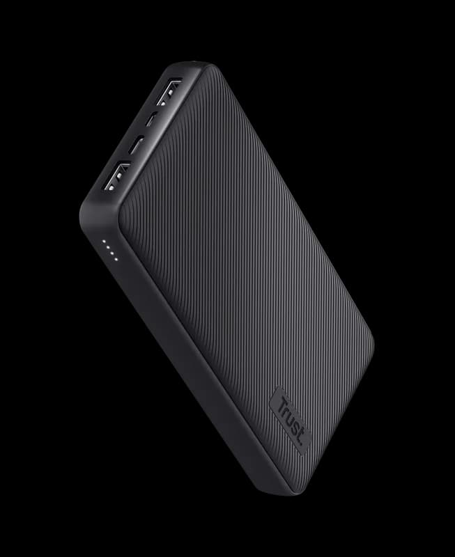 Baterie externa Trust Primo 20.000mAh, 3 porturi: 2 x USB-A (12W) si 1 x USB-C (15W), negru — miniatură