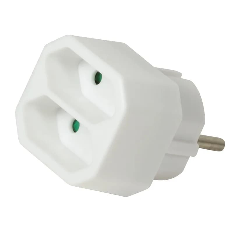 PRELUNGITOR LOGILINK, Euro skt x 2, conectare prin Schuko (T), 16A, fara protectie, alb, "LPS218"