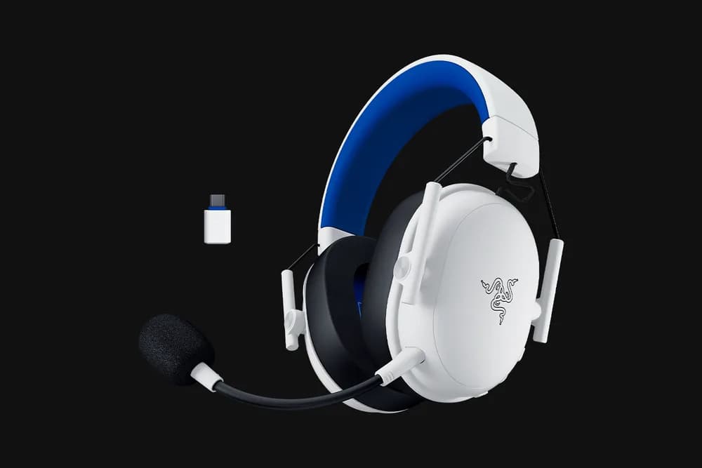 Casti wireless Razer Blackshark V3 X Hyperspeed for Playstation, microfon uni- directional, izolare fonică activă, sistem sunet 7.1, frecventa 20 - 28000, autonomie 70 ore, alb — miniatură