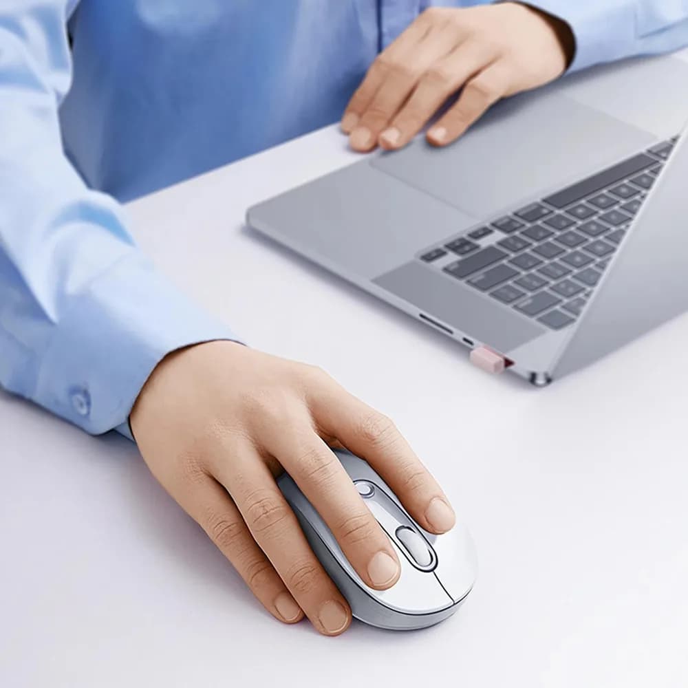 MOUSE Baseus F02 PC sau NB wireless, 2.4Ghz, optic, 800/ 1200/1600 dpi, click silentios, butoane/scroll 4/1, alb, "B0203302" - 6932172693404 — miniatură