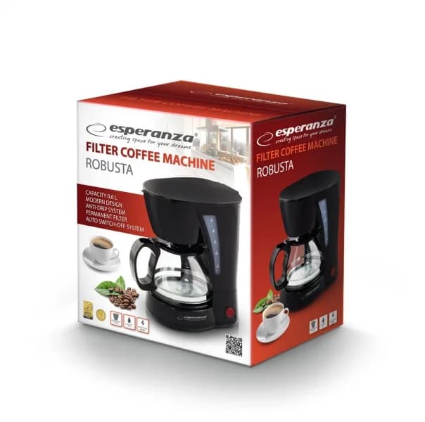 Cafetiera Esperanza Robusta EKC006 0.6l 650W Negru "EKC006" — miniatură