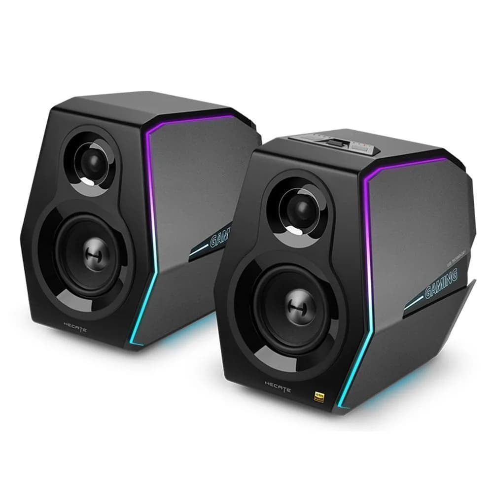 BOXE EDIFIER Gaming 2.0,RMS:88W (2x12W, 2x32W),bass 4",ctr vol, BT/USB/AUX/Optical/Coaxial,sound mode:Music/Game/Movie,11xLED RGB,frecv. rasp 55Hz-20KHz,220V, black, "G5000-BK" — miniatură