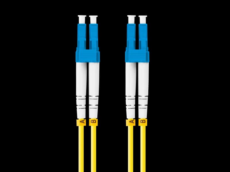 Patch cord fibră SM LC/UPC-LC/UPC duplex 5 m LSZH G657A1 3,0 mm galben