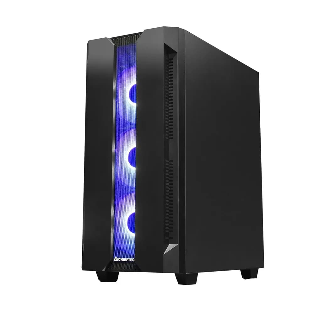 CARCASA CHIEFTEC, Middle Tower, ATX, "HUNTER", fara sursa,sticla securizata, 4xfan, USB 2.0x1, USB 3.0 x 2, Jack 3.5mmx2, mesh, fan ctr (inclusiv RGB), telecomanda "GS-01B-OP" — miniatură