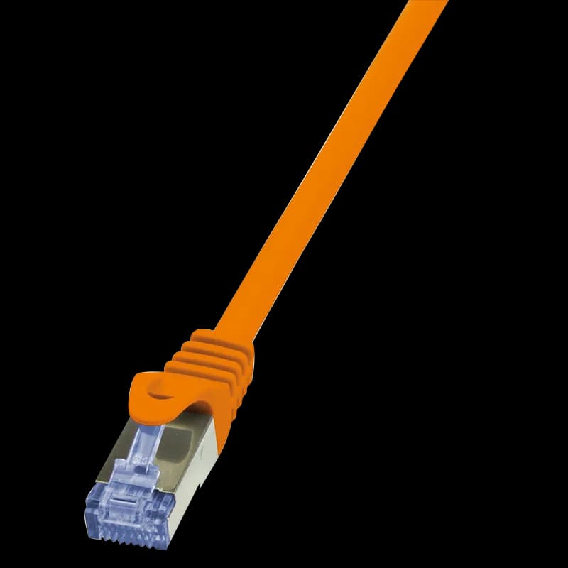 PATCH CORD S/FTP LOGILINK Cat6a, LSZH, cupru, 0.5 m, portocaliu, AWG26, dublu ecranat "CQ3028S"