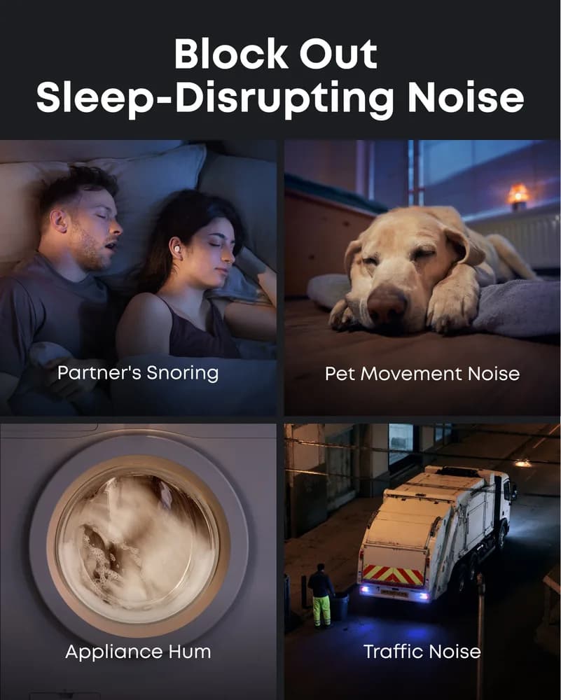 Casti Anker "Soundcore Sleep A30", tip butoni, utilizare multimedia, monitorizare somn, Bluetooth 5.4, USB-C, autonomie pana la 45 ore, ANC si PNC, alb, "D1301G21" - 0194644266028 — miniatură