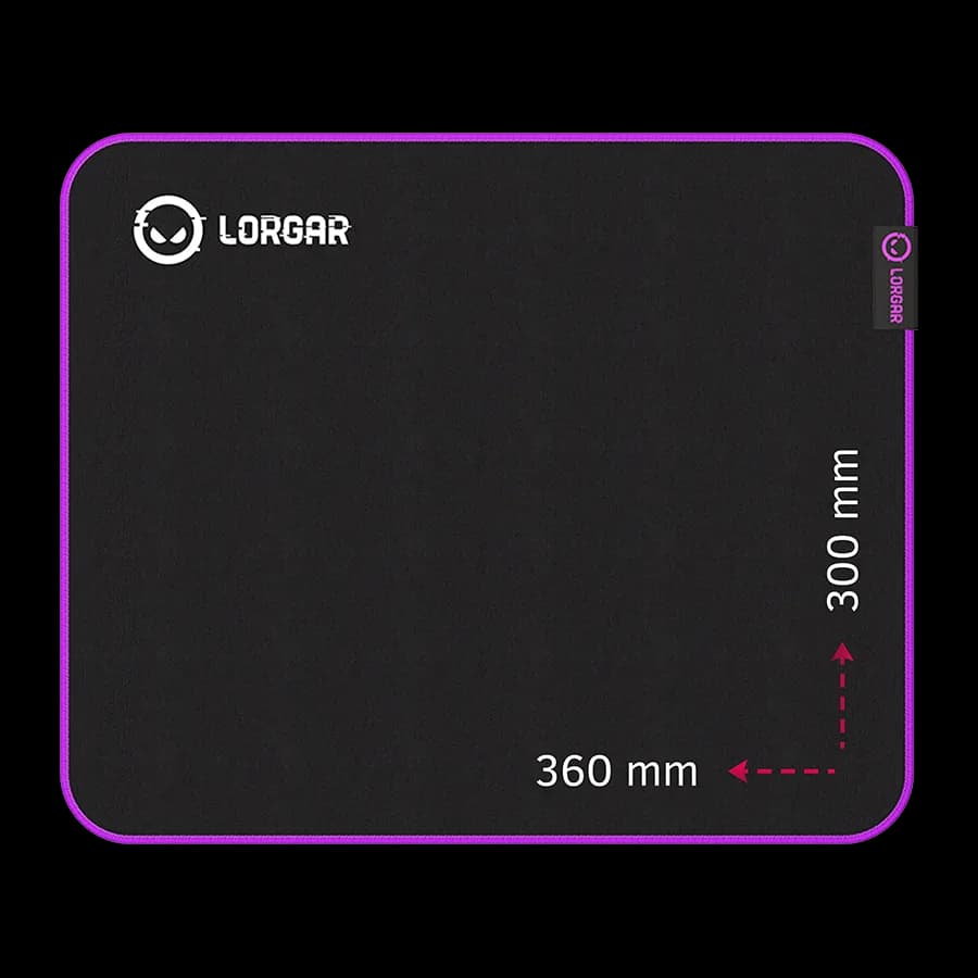 Lorgar Main 313, Gaming mouse pad, High-speed surface, Purple anti-slip rubber base, size: 360mm x 300mm x 3mm, weight 0.195kg "LRG-GMP313"