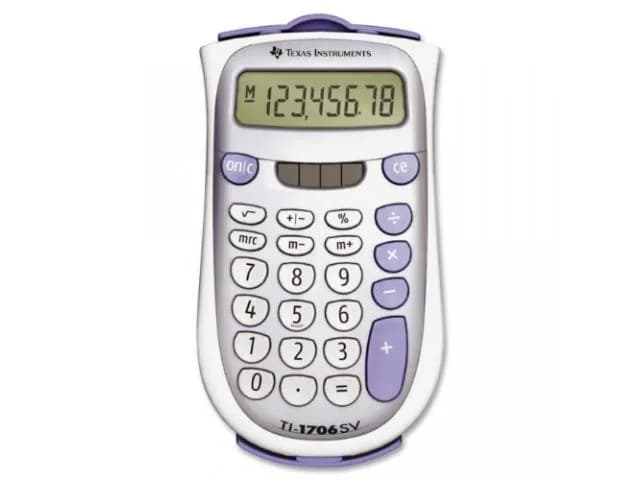 CALCULATOR de BIROU Texas Instruments TI-1706 SV, 8-digit, giant SuperView display and dual power, change sign (+/-) "TI000034"