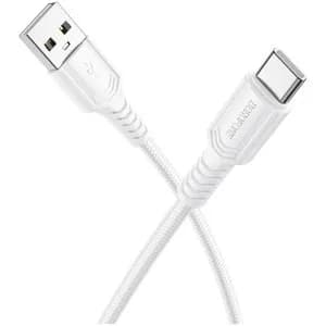 CABLU alimentare si date Borofone "BX116", Charging Data Cable pt. smartphone, USB la USB Type-C, 3A, 1m, alb "6941991119811"