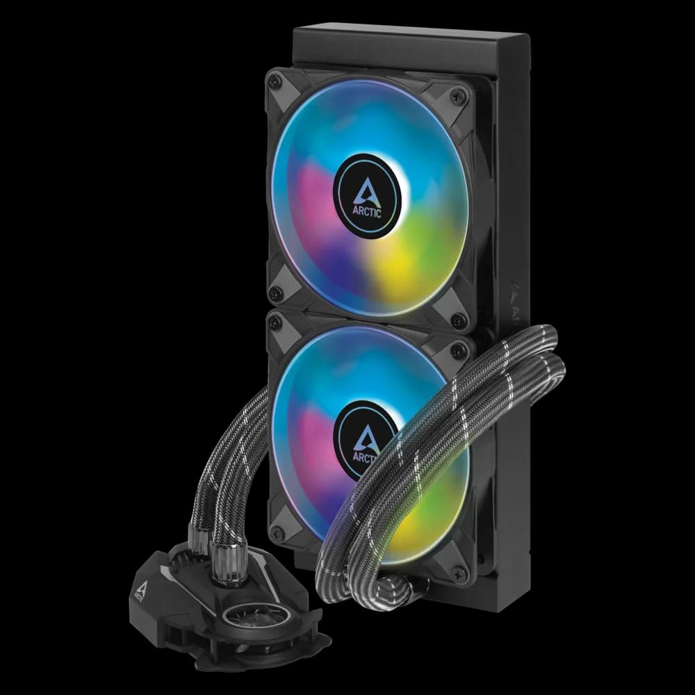 COOLER Arctic "Liquid Freezer III Pro 240 ARGB", skt. LGA1851, LGA 1700, AM4, AM5, racire cu lichid, 2 x 120mm P12 Pro, 600 - 3000 RPM, ARGB adresabil, negru "ACFRE00182A" — miniatură