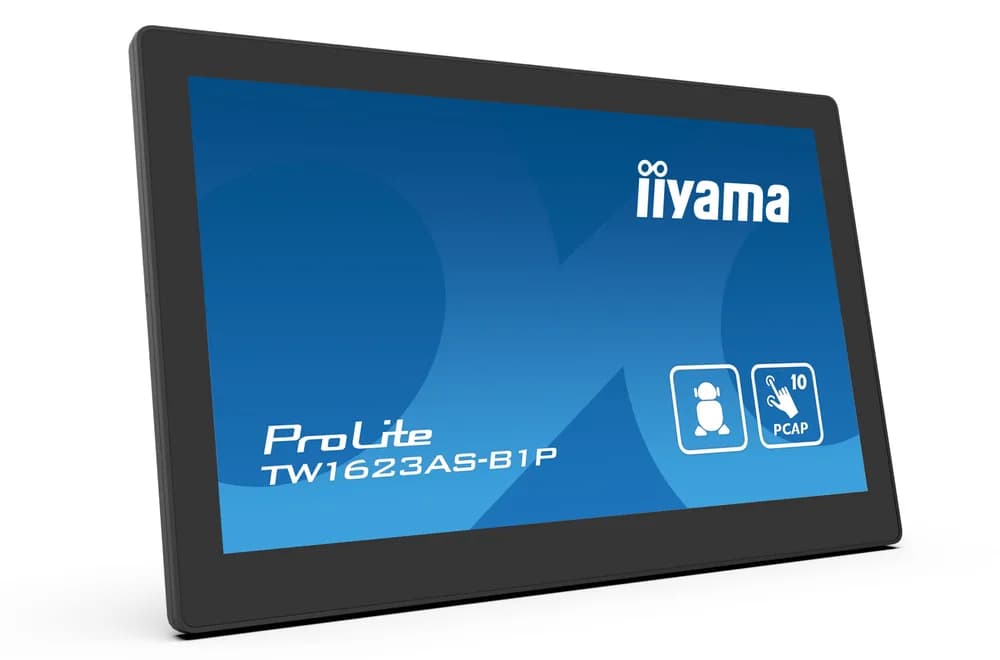 IIYAMA Monitor Android 24/7 TW1623AS-B1P 15.6" Full HD PCAP 10pt touch screen with POE 1920 x 1080 16:9 450 cd/m2 30ms projective capacitive Android 13 BT "TW1623AS-B1P" — miniatură