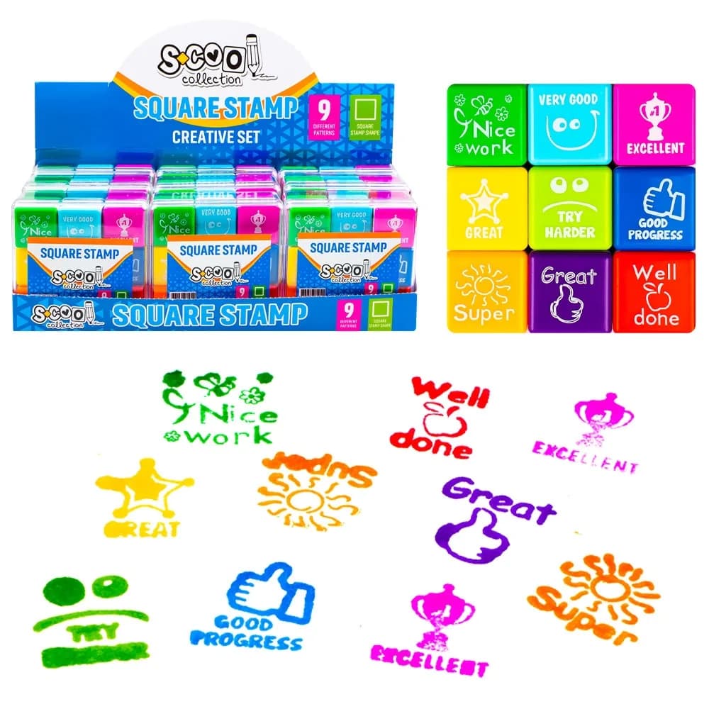 Accesorii craft, Stampilute patrate, 9 buc/set - S-COOL