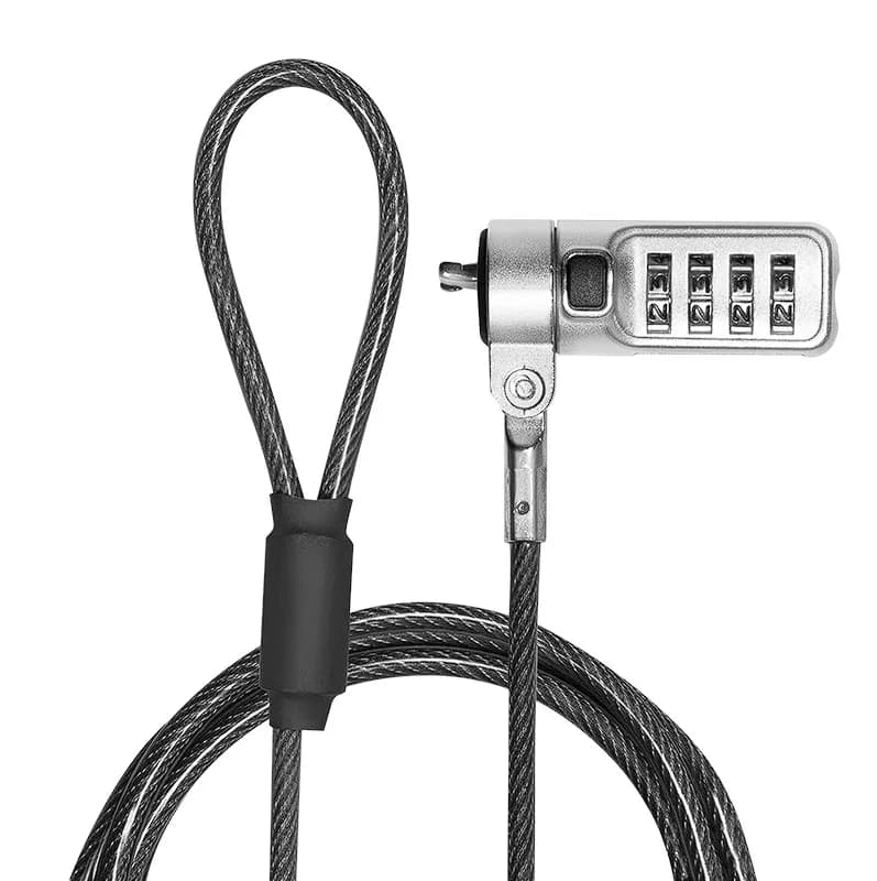 CABLU securitate LOGILINK pt. notebook, slot Wedge (Noble Lock), cifru cu patru discuri, cablu otel, "NBS010" — miniatură