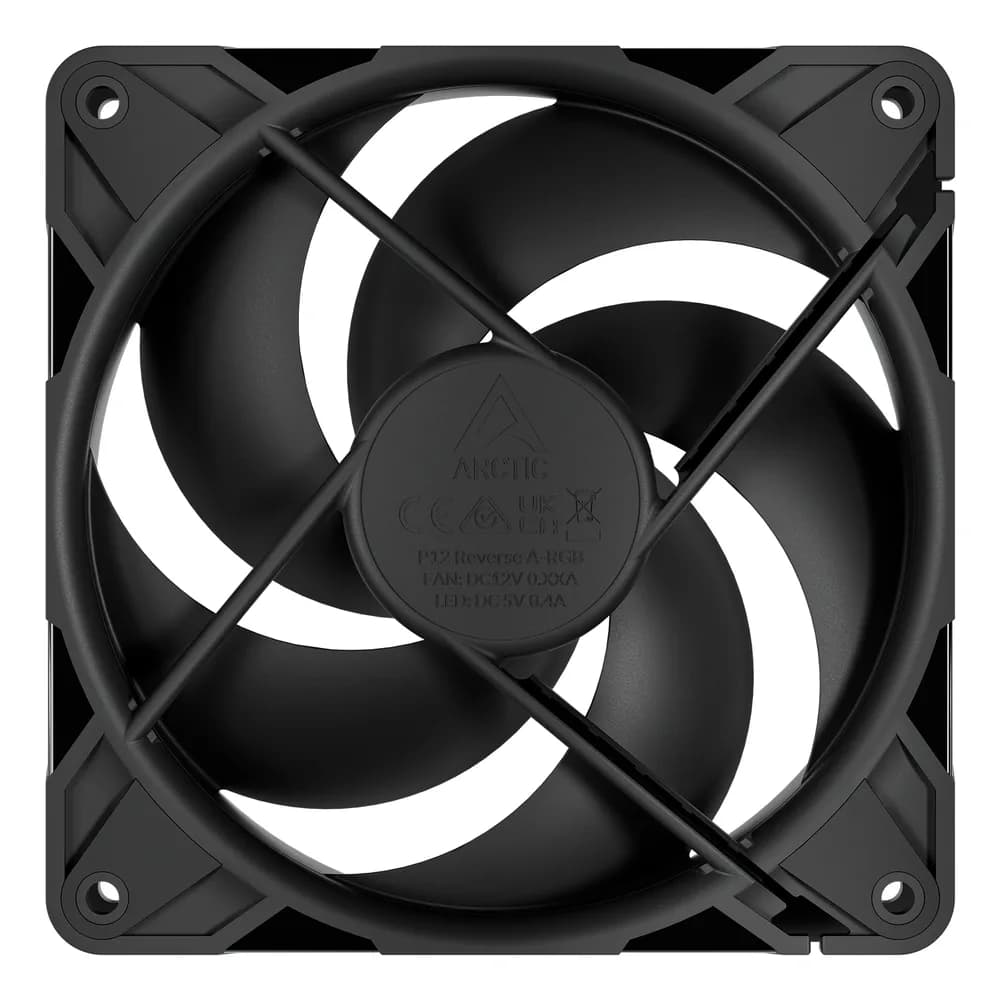 Ventilator Arctic "P12 Pro Reverse", 120mm, 500 - 3000 RPM, FDB, 73 cfm, 4-Pin Fan Plug + 4-Pin Socket, negru, "ACFAN00331A" — miniatură