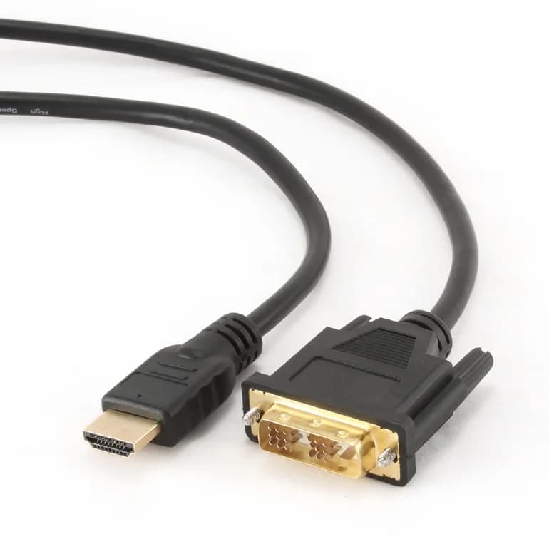 CABLU video GEMBIRD, adaptor HDMI (T) la DVI-D SL (T), 0.5m, conectori auriti, negru, "CC-HDMI-DVI-0.5M"