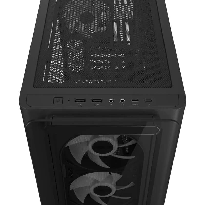 Carcasa ASUS A23 PLUS TG ARGB BLACK, RGB, Mid Tower, Black — miniatură