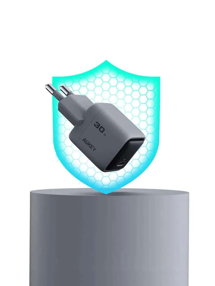 MOBILE CHARGER WALL 30W/GREY PA-C1 AUKEY "PA-C1" — miniatură