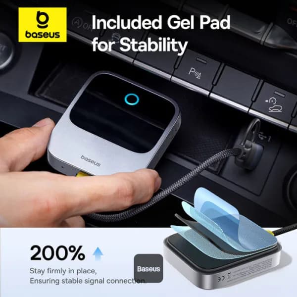 ADAPTOR CARPLAY wireless Baseus SafeJourney, transforma conexiunea Apple carplay cu fir in wireless, BT 5.0, conexiune auto USB Type-C sau USB "C10745100813-00" - 6932172662851 — miniatură