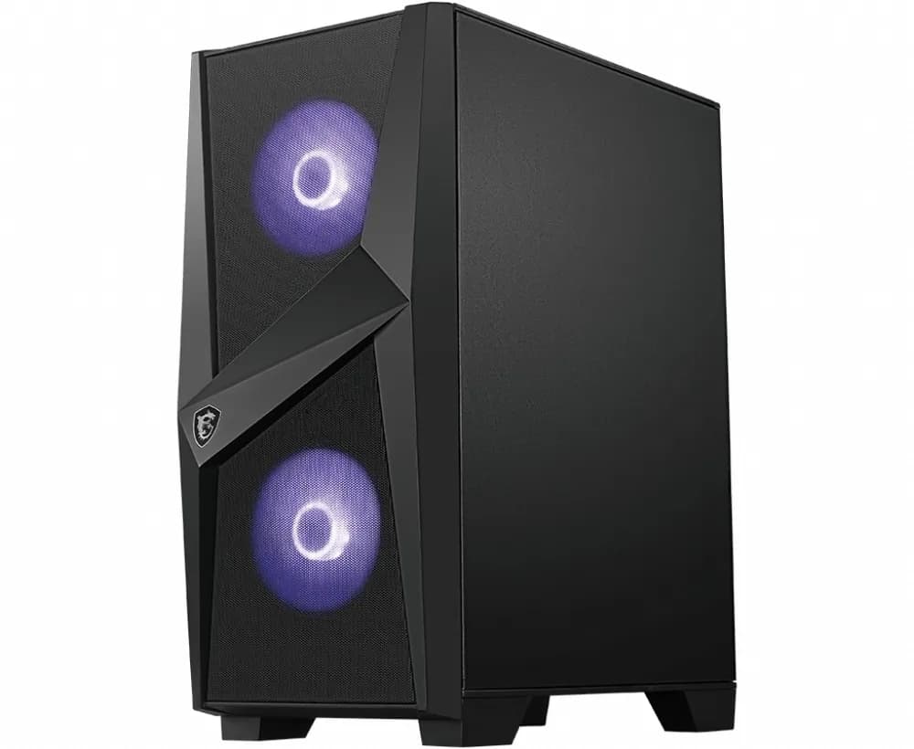 CARCASA MSI Middle Tower, ATX, "MAG FORGE 100M", fara sursa, sticla securizata, fan x 3, USB 3.2 gen 1 x 2, Jack 3.5 mm x 2, mesh pt. filtrare praf, negru, "MAG FORGE 100M" — miniatură