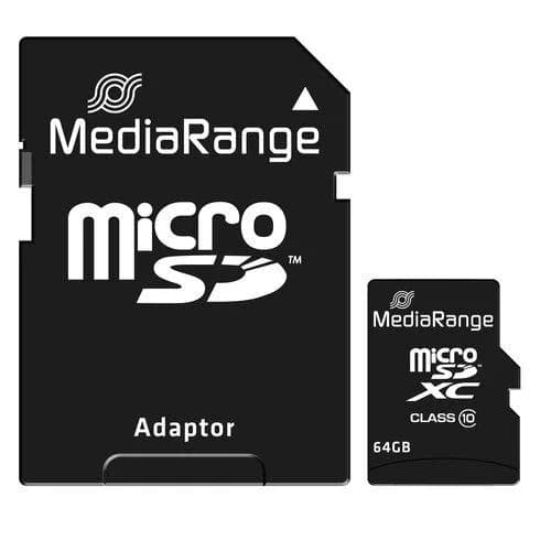 MediaRange Micro SDHC 64GB Class 10 with SD adapter "MR955"