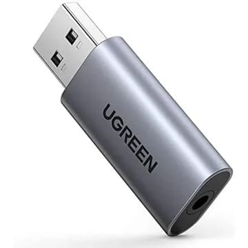 Accesorii Audio Hi-Fi ADAPTOR audio Ugreen "CM383", USB 2.0 (T) la 3.5 mm jack (M), gri