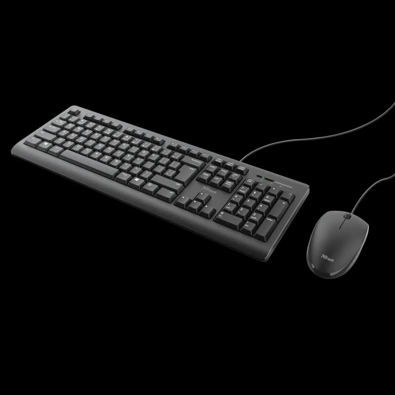 Kit Wired tastatura si mouse Trust Primo, negru